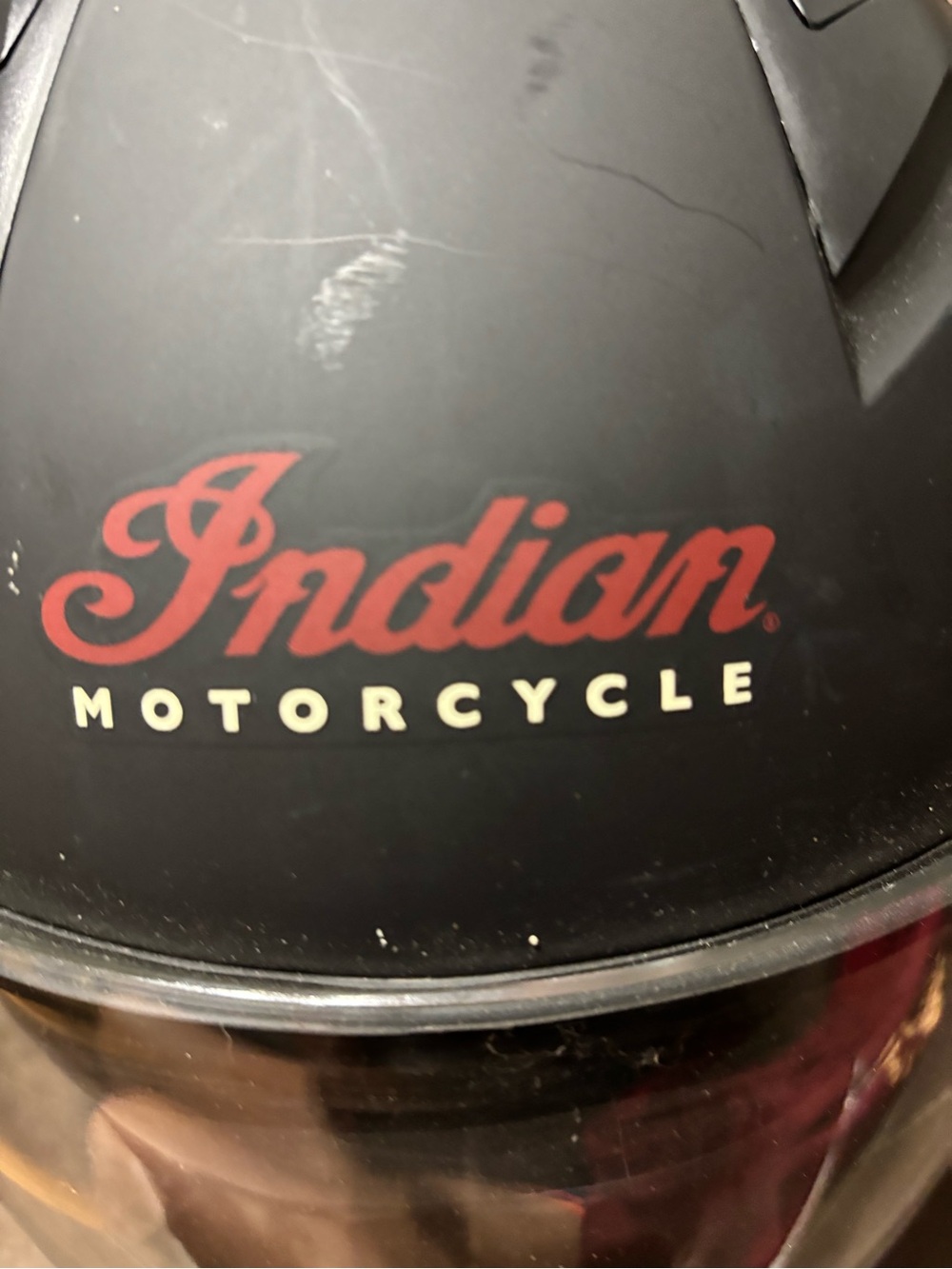 Indian Motorcycle Black Helmet with Red Logo